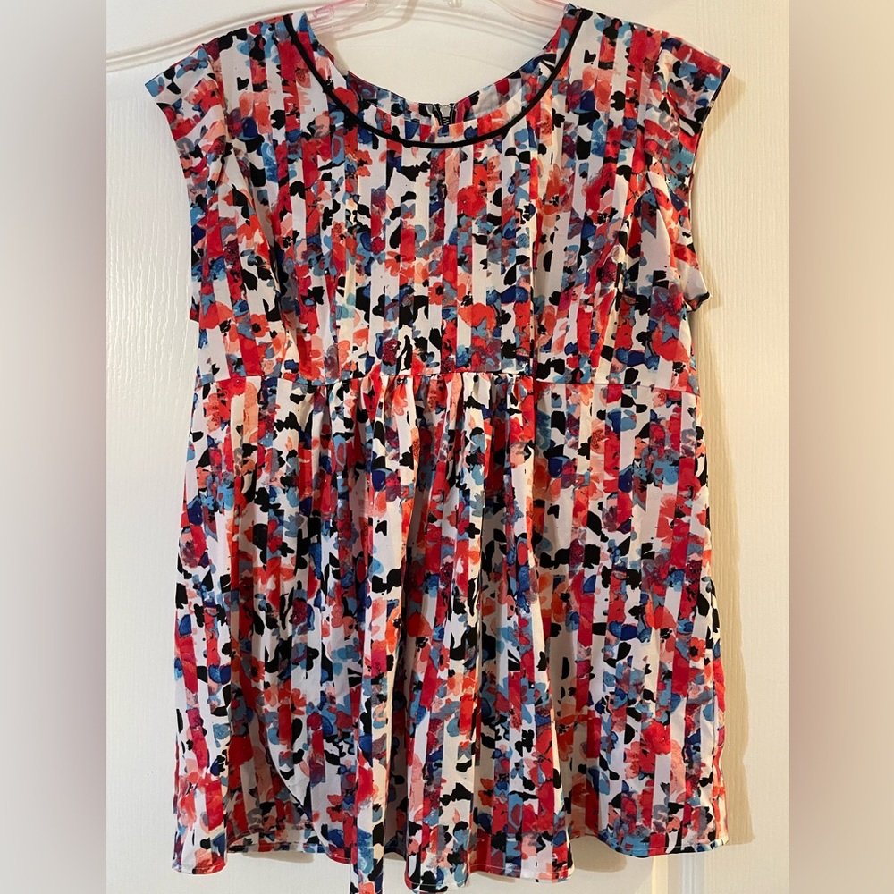 Motherhood Maternity Red White Blue Blouse